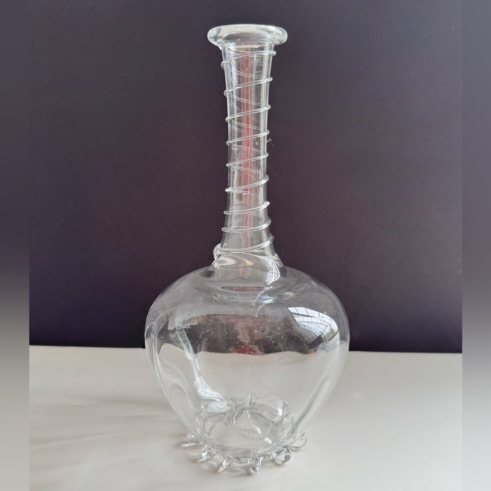 Juliska Naomi 9" Hand-blown Bohemian Glass Bud Vase Czech Republic